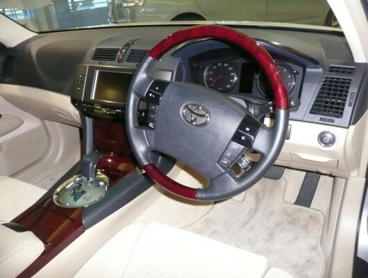 1st generation Toyota Mark X Sedan front cabin interior view