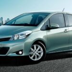 3rd Generation pre facelift toyota vitz hatchback front side view