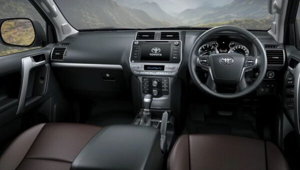 4th generation Toyota Land Cruiser Prado SUV front cabin interior view