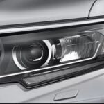 4th generation Toyota Land Cruiser Prado SUV headlamps close view