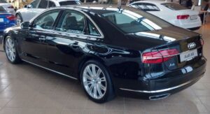 3rd generation facelift audi A8 L black rear view