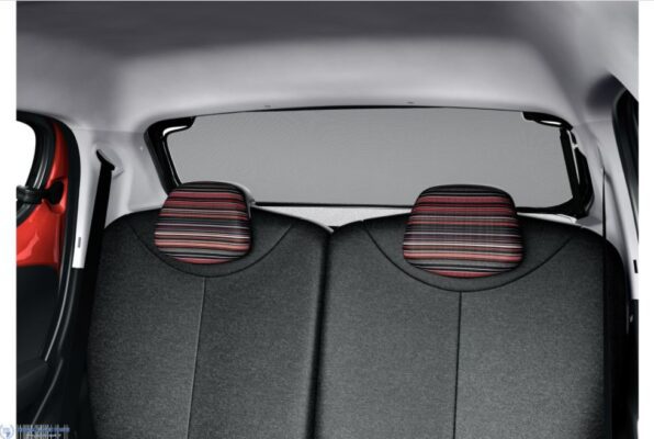 1st generation peugeot 108 hatchback rear windows and seats view