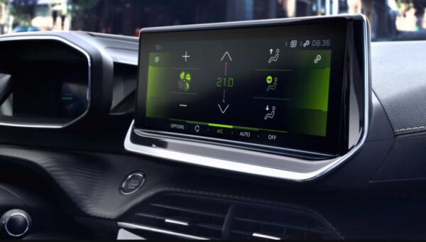 2nd generation peugeot 208 hatchback infotainment screen view