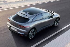 1st generation Jaguar i pace all Electric SUV beautiful upside view