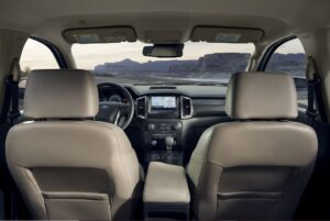 4th generation ford ranger pickup truck front cabin interior view