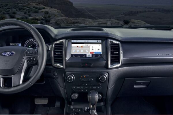 4th generation ford ranger pickup truck infotainment screen and controls view