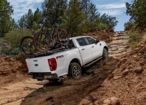 4th generation ford ranger pickup truck moving upward view