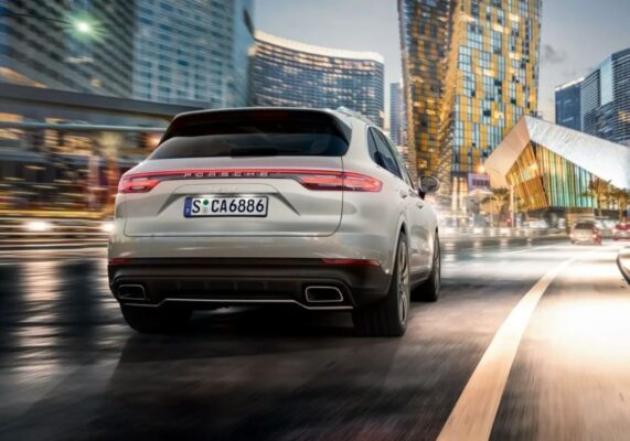 3rd generation porsche cayenne suv full rear view