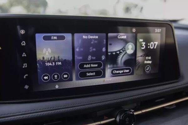 1st generation Nissan Ariya All Electric SUV infotainment screen view
