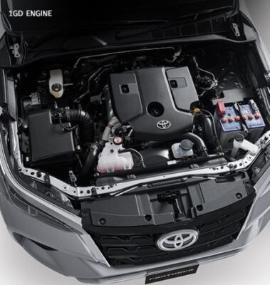 2nd generation facelifted toyota fortuner suv engine view