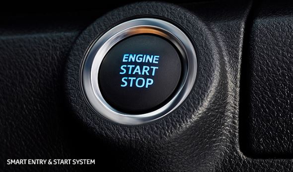 2nd generation facelifted toyota fortuner suv stop start engine button