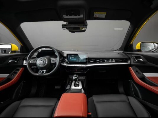 2nd generation MG5 sedan front cabin interior view