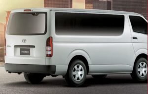 6th generation Toyota hiace van side and rear view