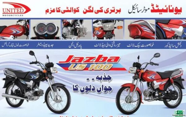 united US 100 Jazba motor bike features