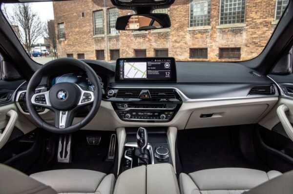 BMW 5 series sedan 7th Generation front cabin interior view