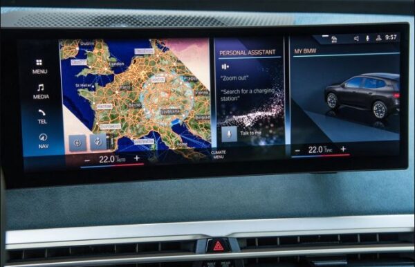 BMW IX Mid Size SUV 1st Generation infotainment screen view