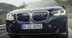 BMW ix3 Electric SUV 1st Generation headlamps and grille view