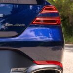 Genesis G70 Sedan 1st Generation facelift tail lamp and exhaust view