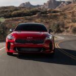 Kia stinger sedan Refreshed 1st generation red full front view