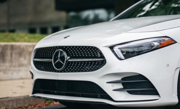 Mercedes Benz A Class 4th Generation sedan front grille and headlamps