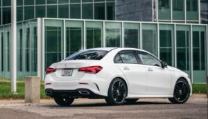Mercedes Benz A Class 4th Generation sedan side and rear view