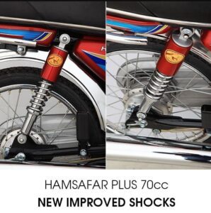 Ravi Hamsafar Plus 70cc motorcycle rear wheel view