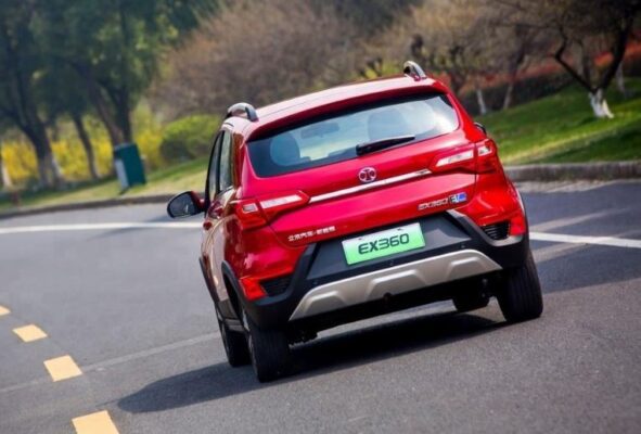 BAIC EX 360 hatchback ev 1st generation full rear view