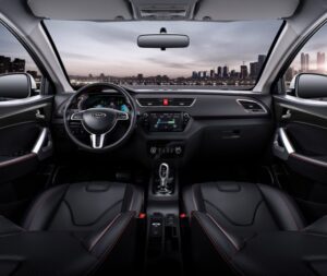 JAC IEV 6E S2 Electric Hatchback 1st generation front cabin interior view