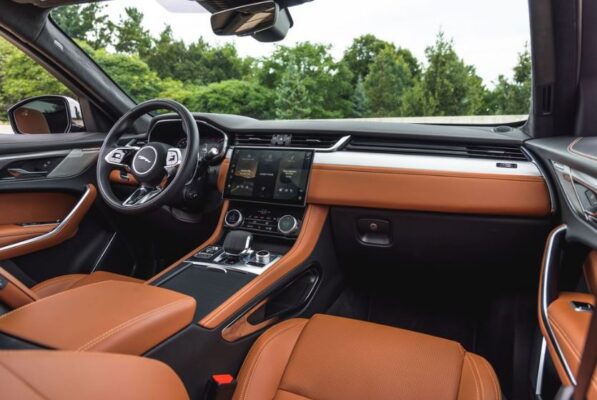 Jaguar f pace suv 1st generation front cabin interior view full