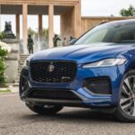 Jaguar f pace suv 1st generation grille and headlamps view