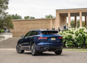 Jaguar f pace suv 1st generation side and rear view