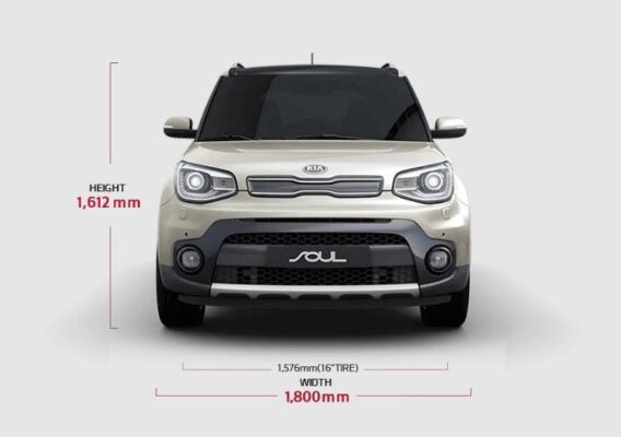 KIA Sould Crossover 3rd generation front side dimensions
