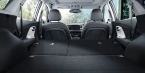 Kia niro hybrid SUV 1st generation luggage room with folding rear seats