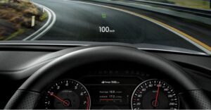Kia stinger sedan 1st generation facelifted headup display view