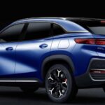 chery EQ5 Electric SUV 1st Generation blue side and rear view
