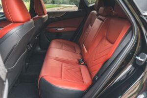 lexus NX SUV 2nd Generation rear seats view in brown covering