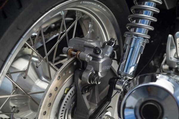 Honda CB1100 Classic Retro Motorbike rear calliper and suspension view