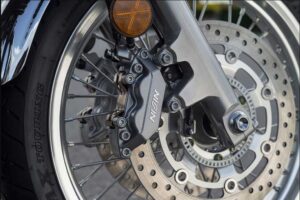 Honda CB1100 Classic Retro Motorbike wheel and calipers view