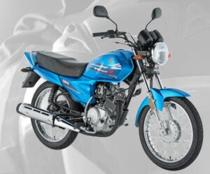 yamaha yb 125 z motor bike beautiful front and side view blue color