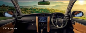 Toyota fortuner Legender 2nd generation facelift front cabin interior view full