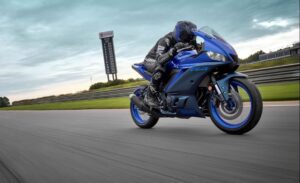 Yamaha YZF R3 Sports Bike on run side view