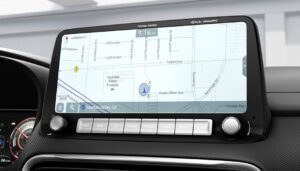 Hyundai Kona EV 1st Generation Pre Faclift infotainment screen close view