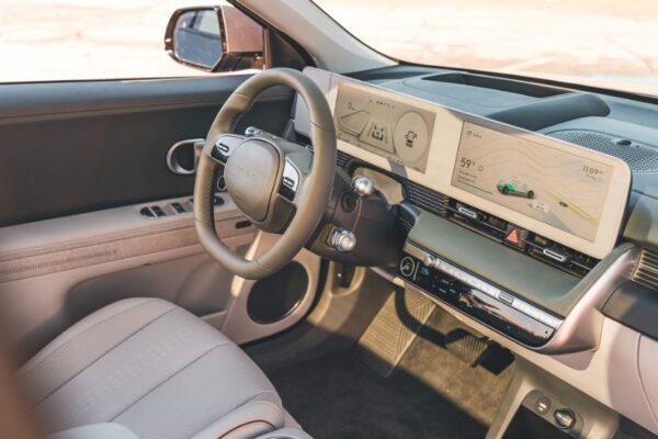 Hyundai Ioniq 5 SUV 1st generation front cabin interior view