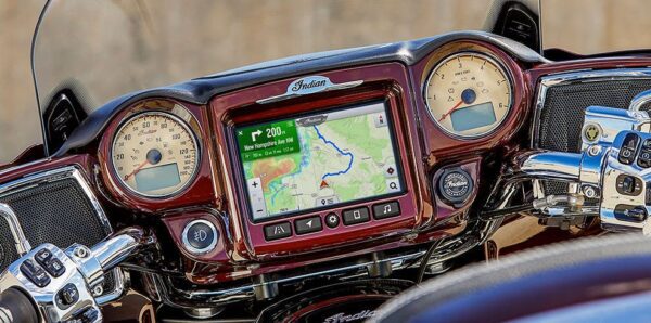 Indian Roadmaster heavy faired cruiser motorcycle touch screen powered by ride command