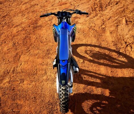 Yamaha YZ250F Motocross Motorcycle view from upside