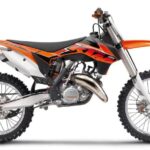 ktm 125 SX off road sports motorcycle full side view 2