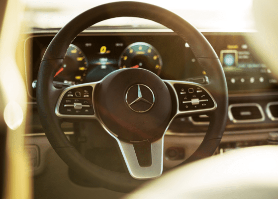 Mercedes Benz GLE Class SUV 4th Generation steering wheel close view