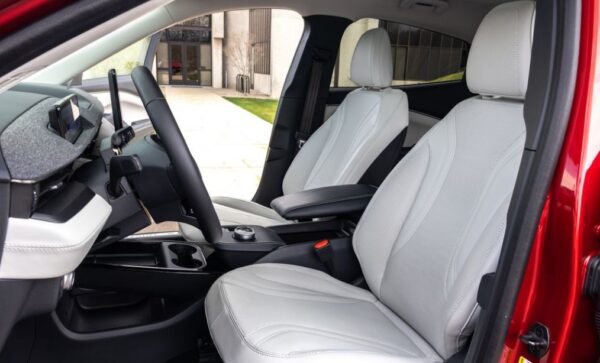 ford Mustang Mach e compact crossover 1st gen front seats view