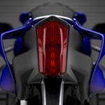 yamaha yzr7 sports motorcycle tail light view