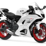 yamaha yzr7 sports motorcycle white and red beautiful view